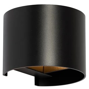 Moderná nástenná lampa čierna okrúhla - Edwin