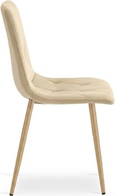 Krémová zamatová stolička LIBRA BUTTER CREAM