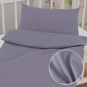 Biante Detské saténové posteľné obliečky do postieľky ST-016 Modrosivé Do postieľky 90x130 a 40x60 cm