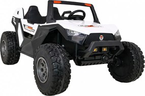 Ramiz Batériový kočík Clash pre 2 deti Biely + diaľkové ovládanie + pohon 4x4 + nastavenie sedadla + rádio MP3 + LED
