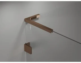Mexen Lunar, L Duo výklopný sprchový kút 120 x 100 cm, 8mm číre sklo, profil ružové zlato, 834L-120L-100P-60-00