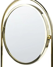 Kozmetické zrkadlo ø 15 cm zlatá/čierna INDRE Beliani