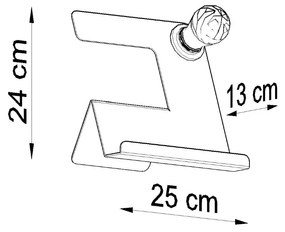 Stolná lampa Incline, čierne telo svietidla