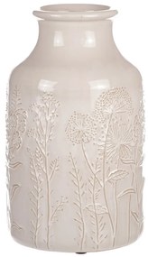 Váza keramická lúčna kvetina, béžová, pr. 19 cm x 31 cm