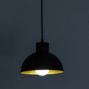 Závesný luster VESPER na lanku 1xE27/15W/230 priemer 18 cm čierna/zlatá