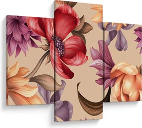 Obraz - Vintage kvety (90x60 cm)