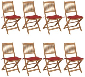 Skladacie záhradné stoličky 8 ks so sedákmi akáciový masív 3075027