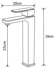 Mexen Cetus vysoká umývadlová batéria, čierna, 744310-70