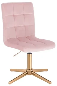 LuxuryForm DESIGN Stolička TOLEDO VELUR na zlatom kríži - ružová
