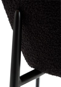 ORBIT ČALÚNENÁ BAROVÁ STOLIČKA obsidian black bouclé/black