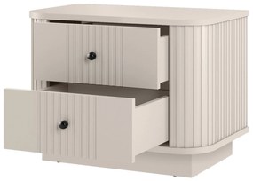Sada nočných stolíkov Vesper 56 cm - kašmírové / čierne úchytky