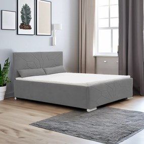 Čalúnená posteľ s úložným priestorom a matracom SOLO 180 x 200 cm Sivá