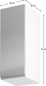 Horná kuchynská skrinka G30 Aurellia (biela + sivý lesk) (L). Vlastná spoľahlivá doprava až k Vám domov. 1015800