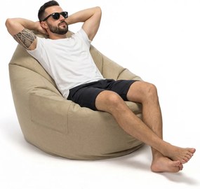 Sedací vak Zac Atlanta – vodeodolný outdoor vak na terasu a do záhrady Farba: Perlový