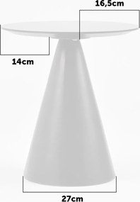 Odkladací stolík Florence 40 cm z masívu biely