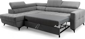 Rozkladacia rohová sedacia súprava Nardo L ľavá - sivý plyš Pretty 17