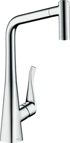 Hansgrohe Metris New, páková kuchynská batéria 320 s vyťahovacou spŕškou, chrómová, HAN-14820000