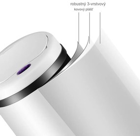 InternetovaZahrada Bezdotykový odpadkový kôš s USB 30 L - biely