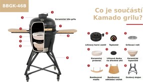 Keramický Kamado BBQ gril BestBerg BBGK-46B / Ø 38,3 cm / čierna