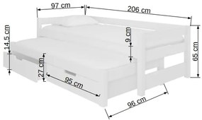 Rozkladacia detská posteľ 200x90 cm. Vlastná spoľahlivá doprava až k Vám domov. 1052109
