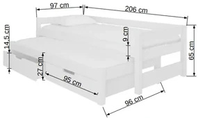 Rozkladacia detská posteľ 200x90 cm. Akcia -20%. Vlastná spoľahlivá doprava až k Vám domov. 1052112