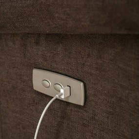 TV a relaxačné kreslo s elektrickým ovládaním, poťah hnedá látka TV-925 BR2