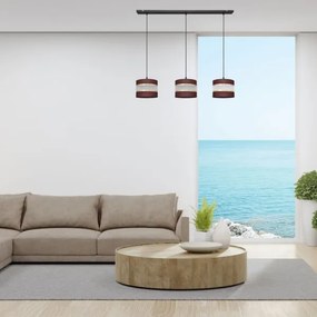 Luster na lanku HELEN 3xE27/15W/230V hnedá/čierna/zlatá