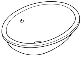 GROHE 39423000 - Zapustené umývadlo BAU CERAMIC 560 × 420 mm keramika/biela