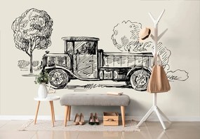 Samolepiaca tapeta retro nákladné auto v umeleckom prevedení