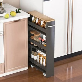 4-podlažná úložná jednotka s otvorenými policami, šedá