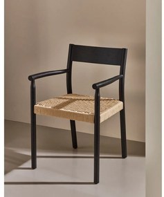 Čierna/v prírodnej farbe jedálenská stolička z dubového dreva Yalia – Kave Home