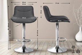 2x Barová stolička Vonore - látka, chróm - Tmavo sivá