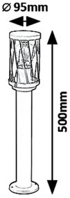 Rabalux 8889 - Vonkajšia lampa BUDAPEST 1xE27/40W/230V IP44