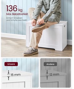 VASAGLE Úložný drevený box LHS11WT