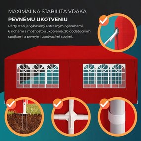 Párty stan NEAPOL, 3x6m, červená Jurhan