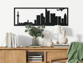 drevko Obraz Frankfurt panoráma Rozmer obrazu: 29,5 x 89 cm, Farba dekorácie: Čierna