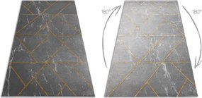 Koberec EMERALD exkluzívny 1012 glamour, styl geometrický, marmur sivý / zlatý