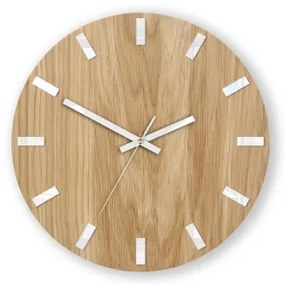 Sammer Moderné dubové hodiny SIMPLE - biele 33cm SimpleWoodWhite
