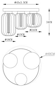 Globo 15746-3D - LED Stropné svietidlo FLUORO LED/23W/230V