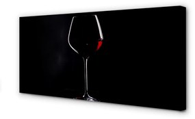 Obraz canvas Čierne pozadie s pohárom vína 125x50 cm