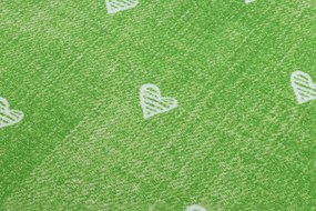 Okrúhly koberec pre deti HEARTS Jeans, vintage srdce - zelená Veľkosť: kruh 150 cm