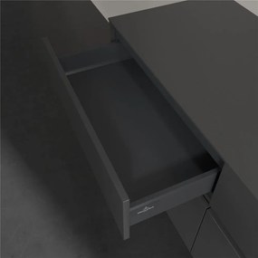 VILLEROY &amp; BOCH Collaro závesná skrinka pod umývadlo na dosku (umývadlo vpravo), 4 zásuvky, s LED osvetlením, 1400 x 500 x 548 mm, Glossy Grey, C075B0FP