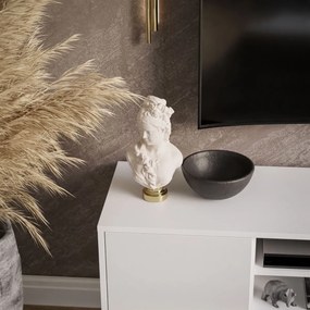 TV STOLIK ALWIN BIELY LESK + ČIERNY POSTAVEC 156 cm