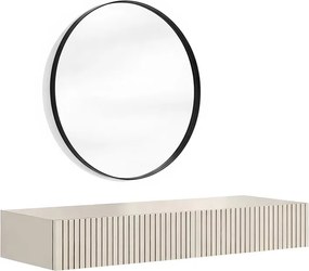 Závesný toaletný stolík Nicole so zrkadlom 60 cm - kašmírový mat