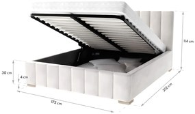 Manželská čalúnená posteľ s úložným priestorom Austin 160x200 - grafit