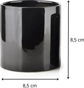 Keramický květináč NEVA BLACK 8,5x8,5 cm černý