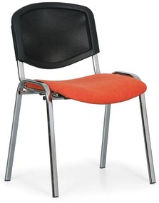 Konferenčná stolička Viva Mesh - chrómované nohy, oranžová / čierna