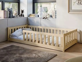 Detská Montessori posteľ z masívu borovice BETTY - 200x90 cm - PRÍRODNÁ