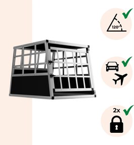 Prepravka pre psa BRUNO, 70x54x51cm, strieborná/čierna Cadoca