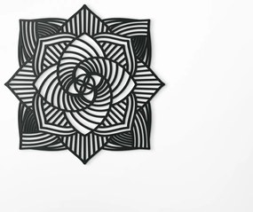 drevko Vyrezávaná drevená mandala Ruža Rozmer obrazu: 44,5 x 44,5 cm, Farba dekorácie: Čierna